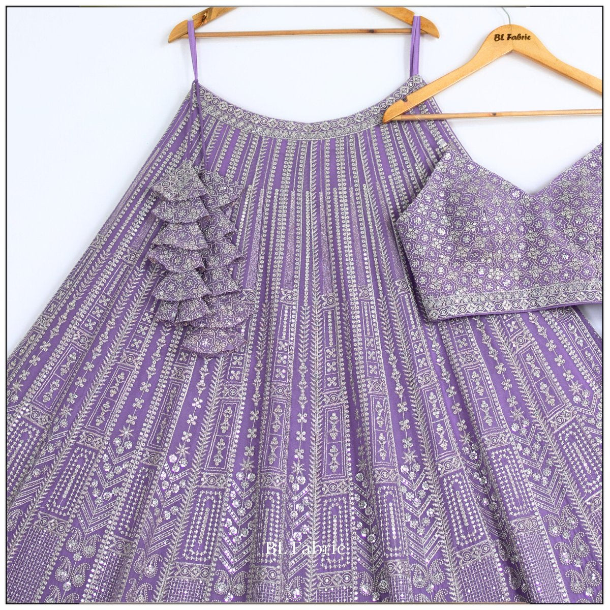 Light Purple color Embroidery & Sequence work Designer Lehenga Choli for Wedding Function BL1460
