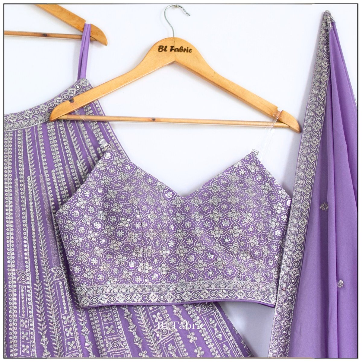 Light Purple color Embroidery & Sequence work Designer Lehenga Choli for Wedding Function BL1460