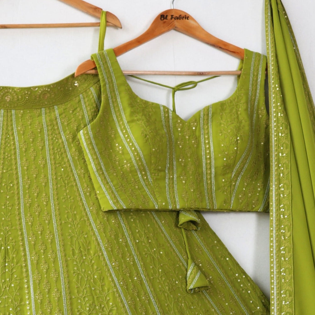 Green color Sequence & Thread work Designer Wedding Lehenga Choli For Wedding Function BL1278