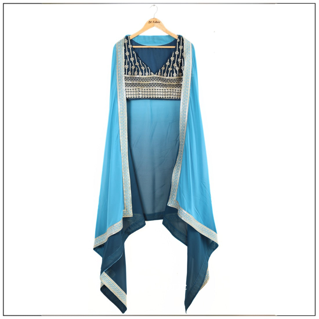 Shadding Firozi color Sequence Thread work Designer Wedding Lehenga Choli For Wedding Function BL1292