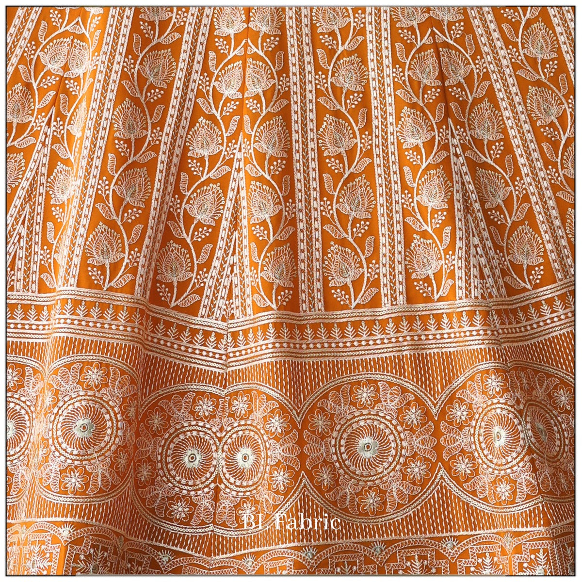 Orange color Sequence & Thread Embroidery work Designer Wedding Lehenga Choli BL1324