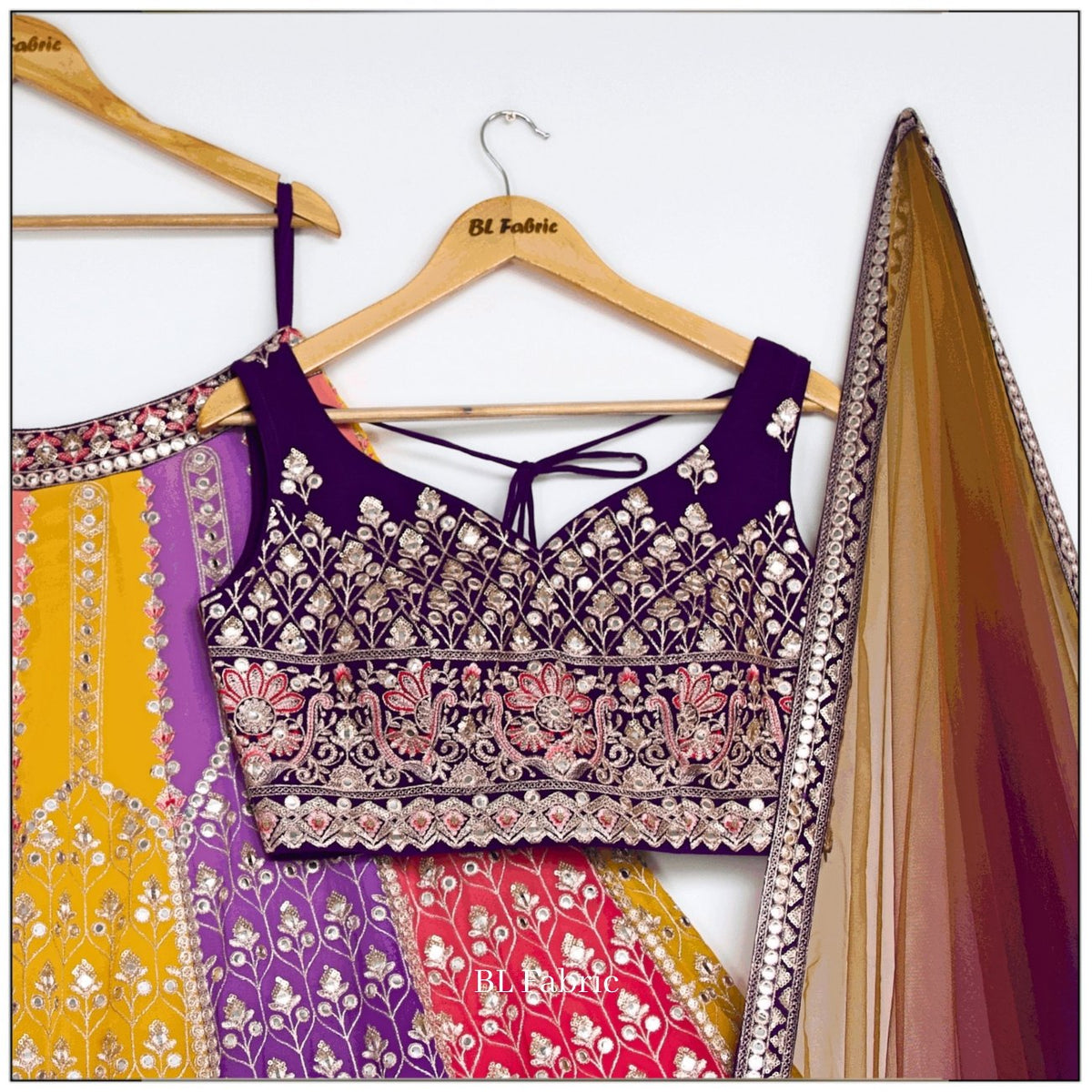 Multi color Sequence & Thread Embroidery work Designer Lehenga Choli for Any Function BL1450