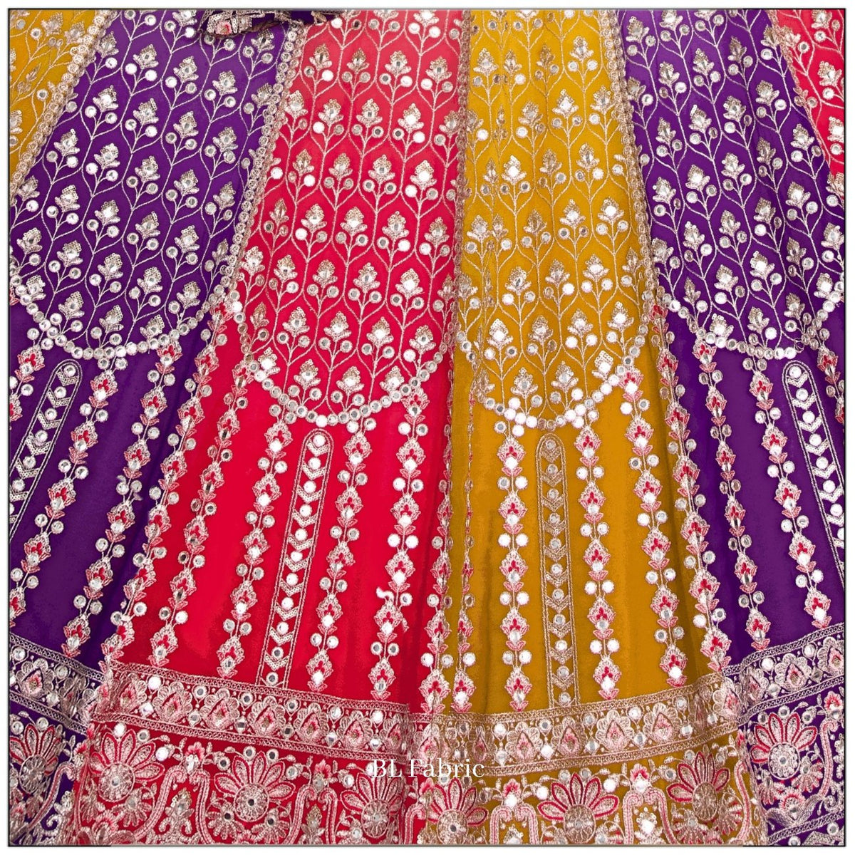 Multi color Sequence & Thread Embroidery work Designer Lehenga Choli for Any Function BL1450