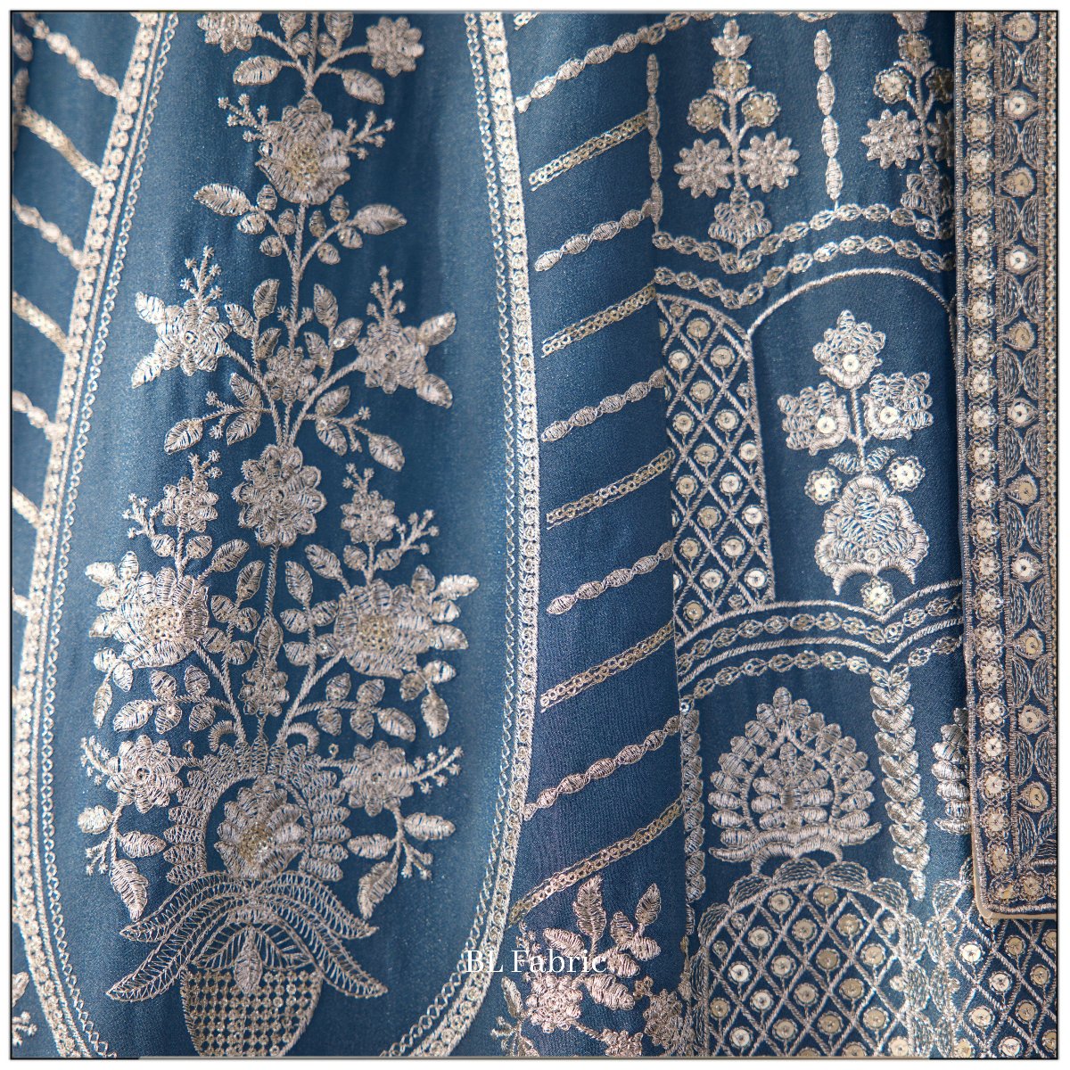Light Blue color Embroidery & Sequence work Designer Lehenga Choli for Wedding Function BL1452