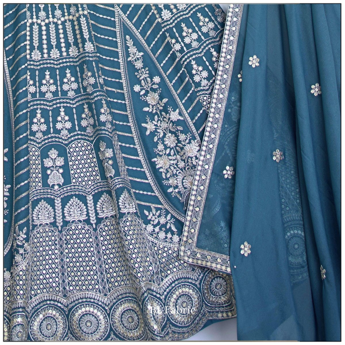 Light Blue color Embroidery & Sequence work Designer Lehenga Choli for Wedding Function BL1452
