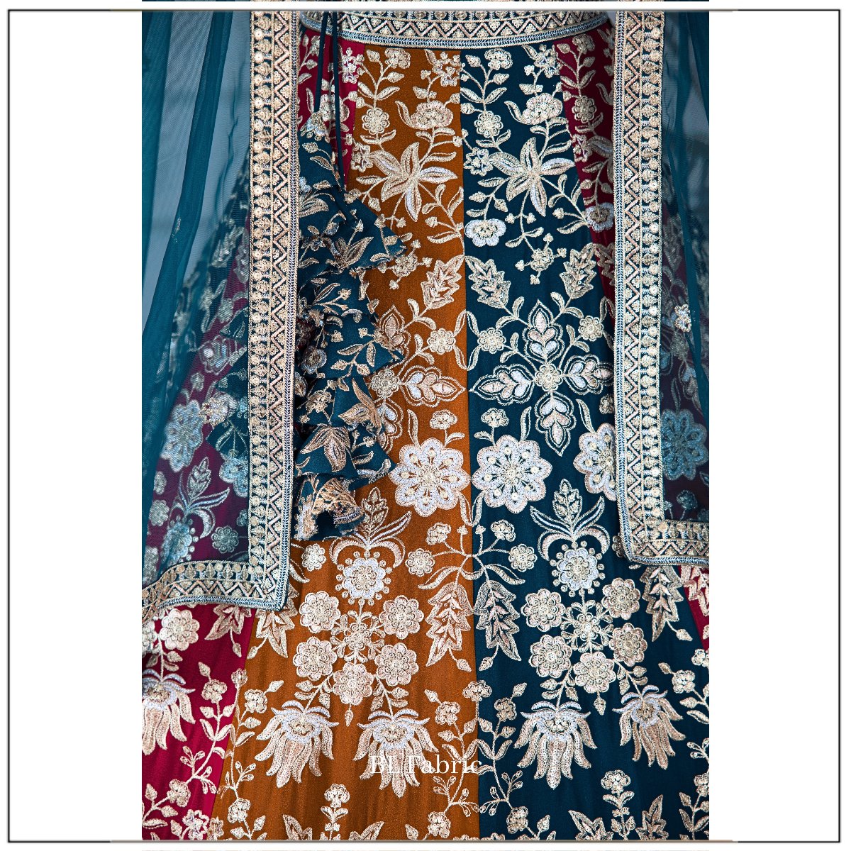 Multi color Sequence & Thread Embroidery work Designer Lehenga Choli for Any Function BL1459