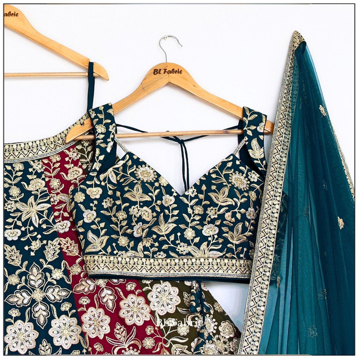 Multi color Sequence & Thread Embroidery work Designer Lehenga Choli for Any Function BL1459