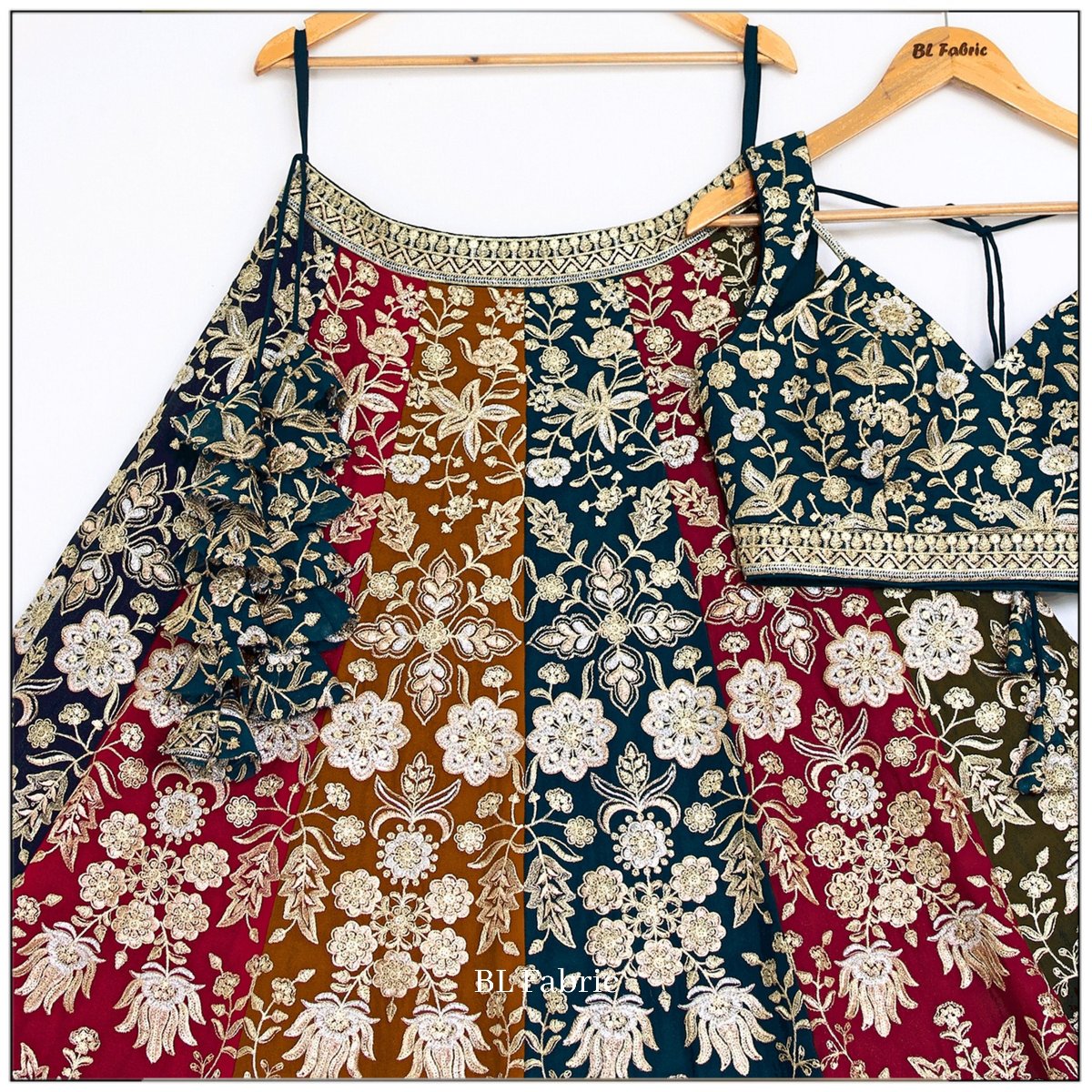 Multi color Sequence & Thread Embroidery work Designer Lehenga Choli for Any Function BL1459