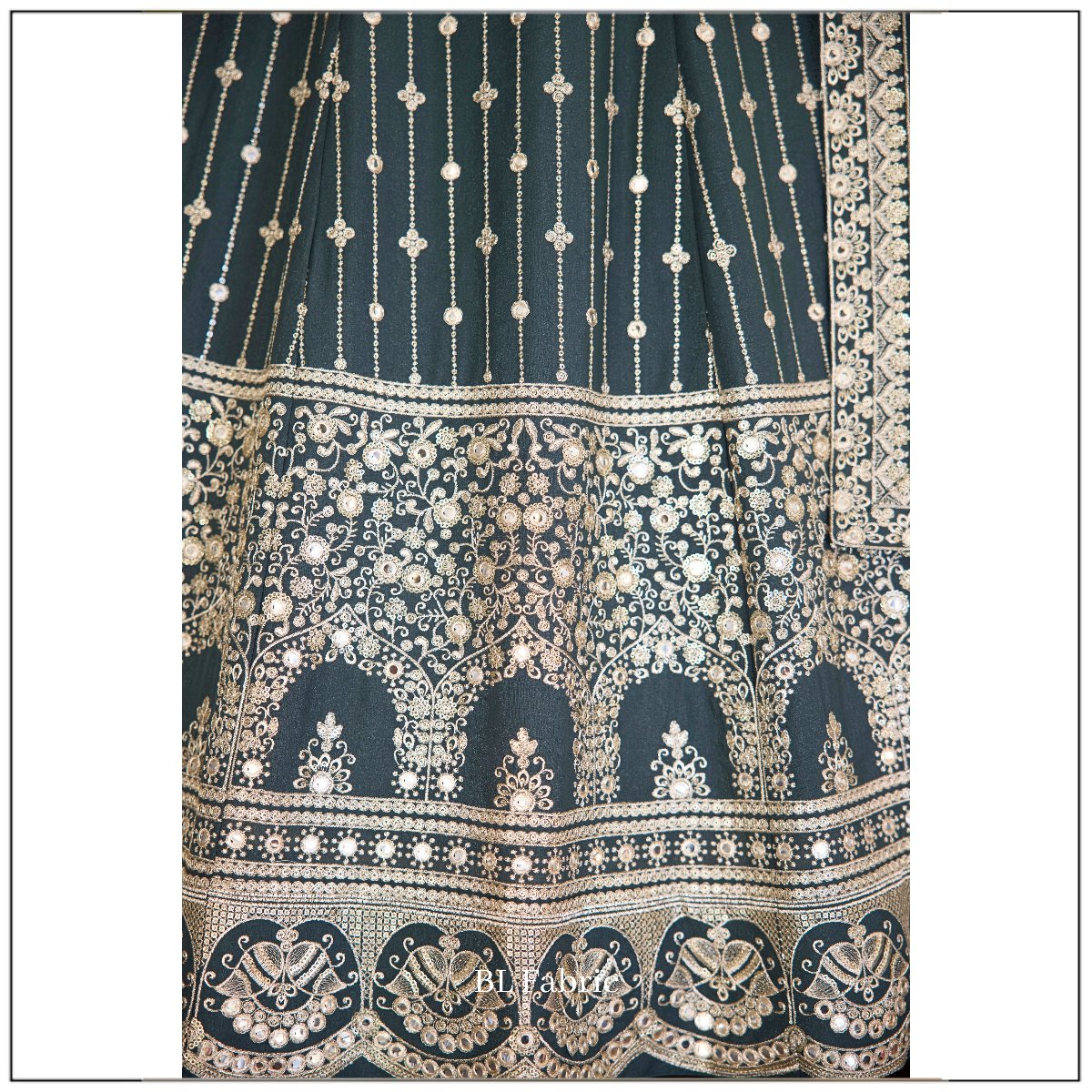 Light Green color Sequence & Thread Embroidery work Designer Lehenga Choli for Wedding Function BL1473