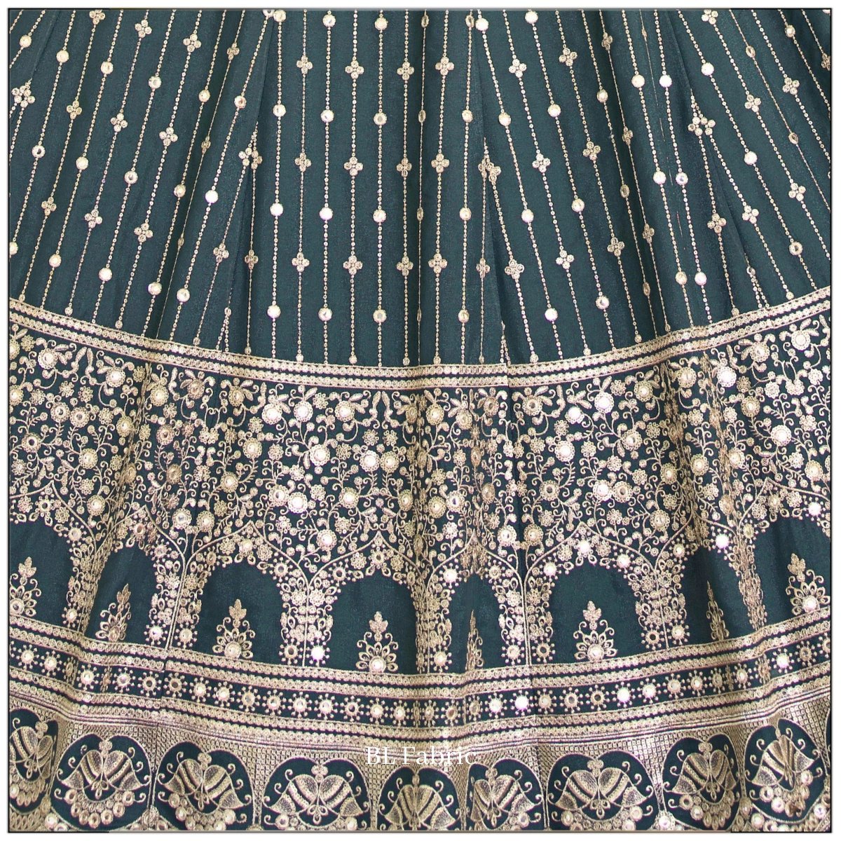 Light Green color Sequence & Thread Embroidery work Designer Lehenga Choli for Wedding Function BL1473