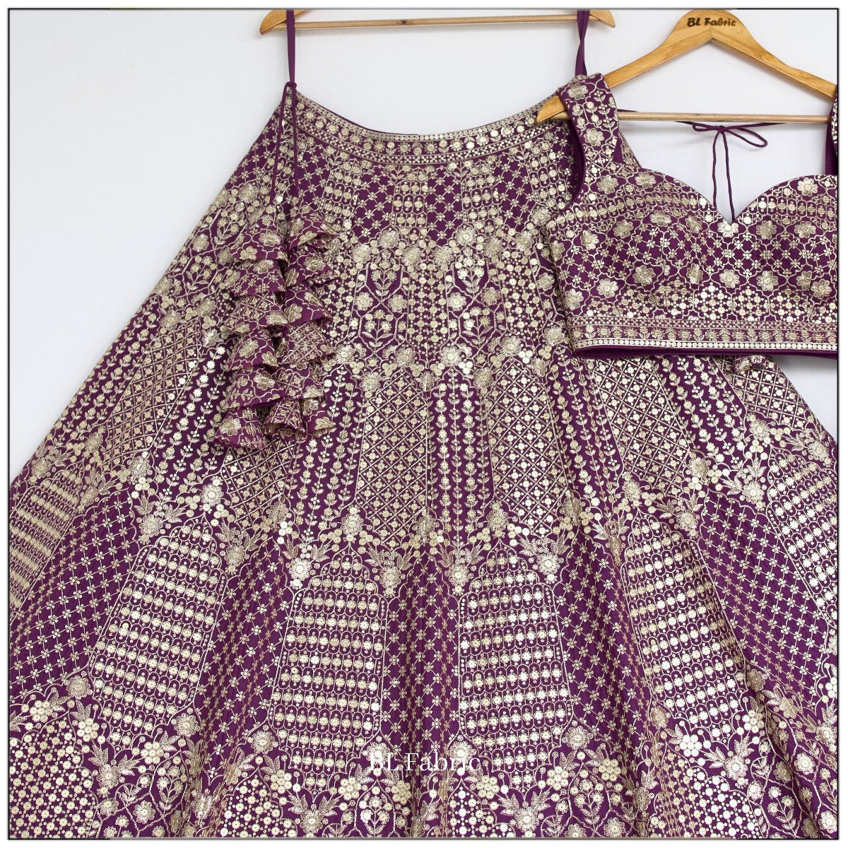 Purple color Embroidery & Sequence work Designer Lehenga Choli for Wedding Function BL1474