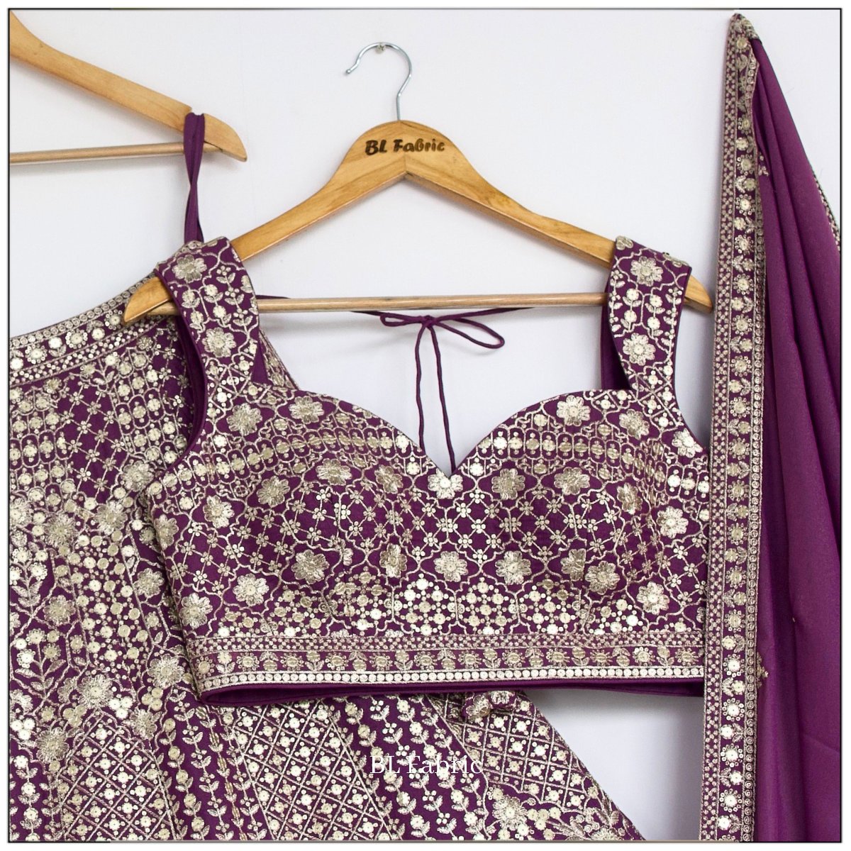 Purple color Embroidery & Sequence work Designer Lehenga Choli for Wedding Function BL1474