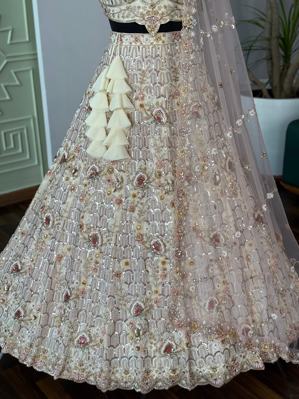 Off white color Hand Embroidery work Designer Lehenga Choli for Wedding Function BL1628