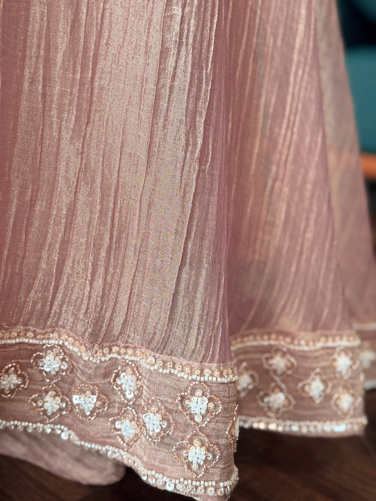 Pink color Bids Embroidery work Sharara set BLS116