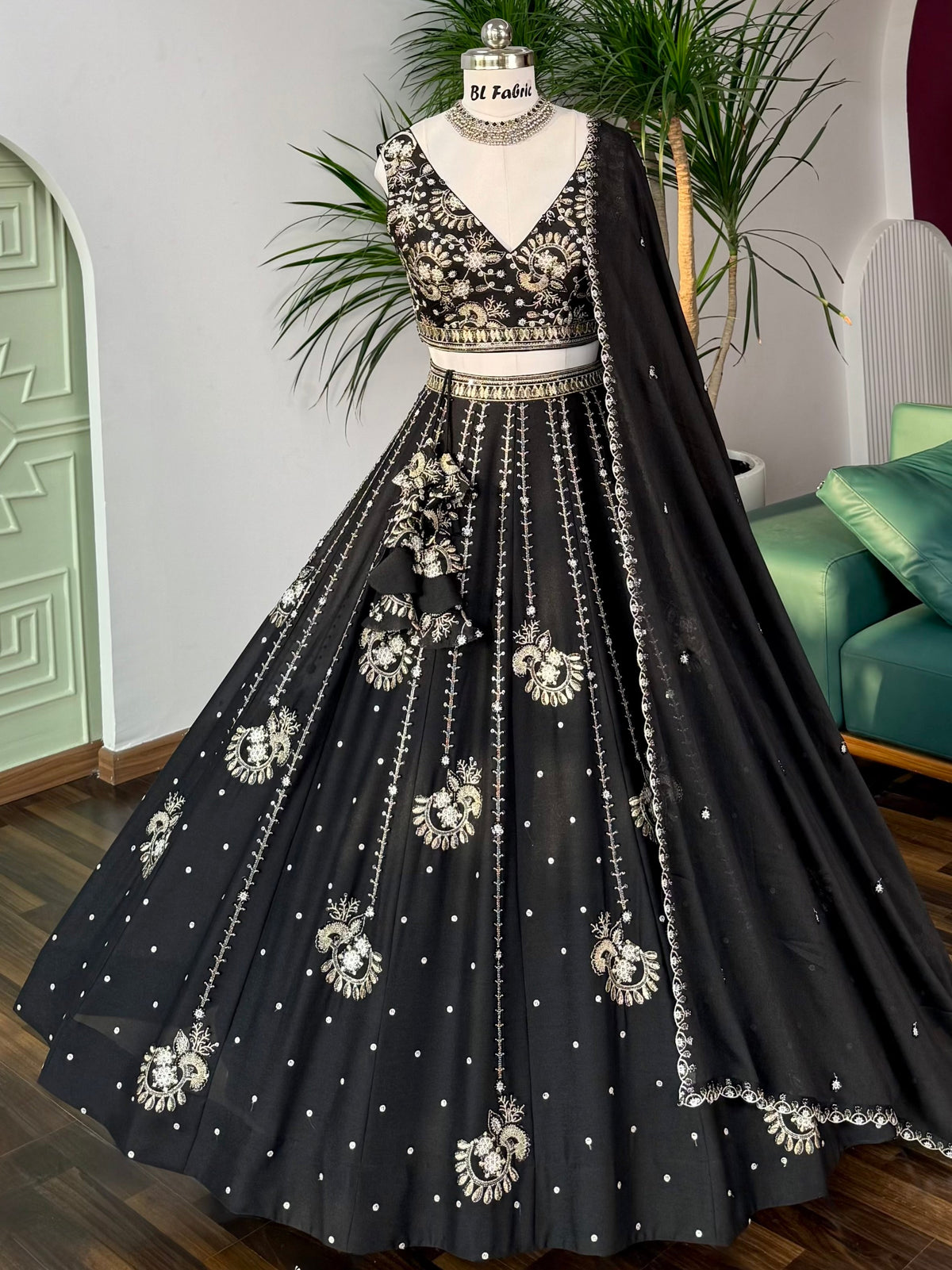 Black color Sequence Embroidery work Designer Lehenga Choli BL1658