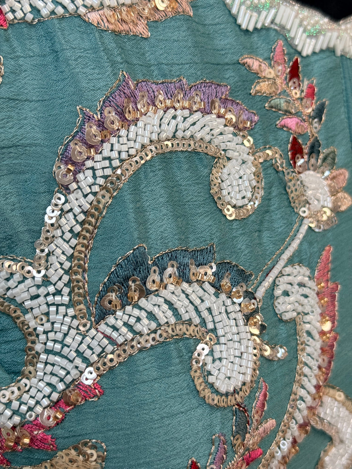 Sky blue color Bids Sequence Embroidery work Sharara set BLS122