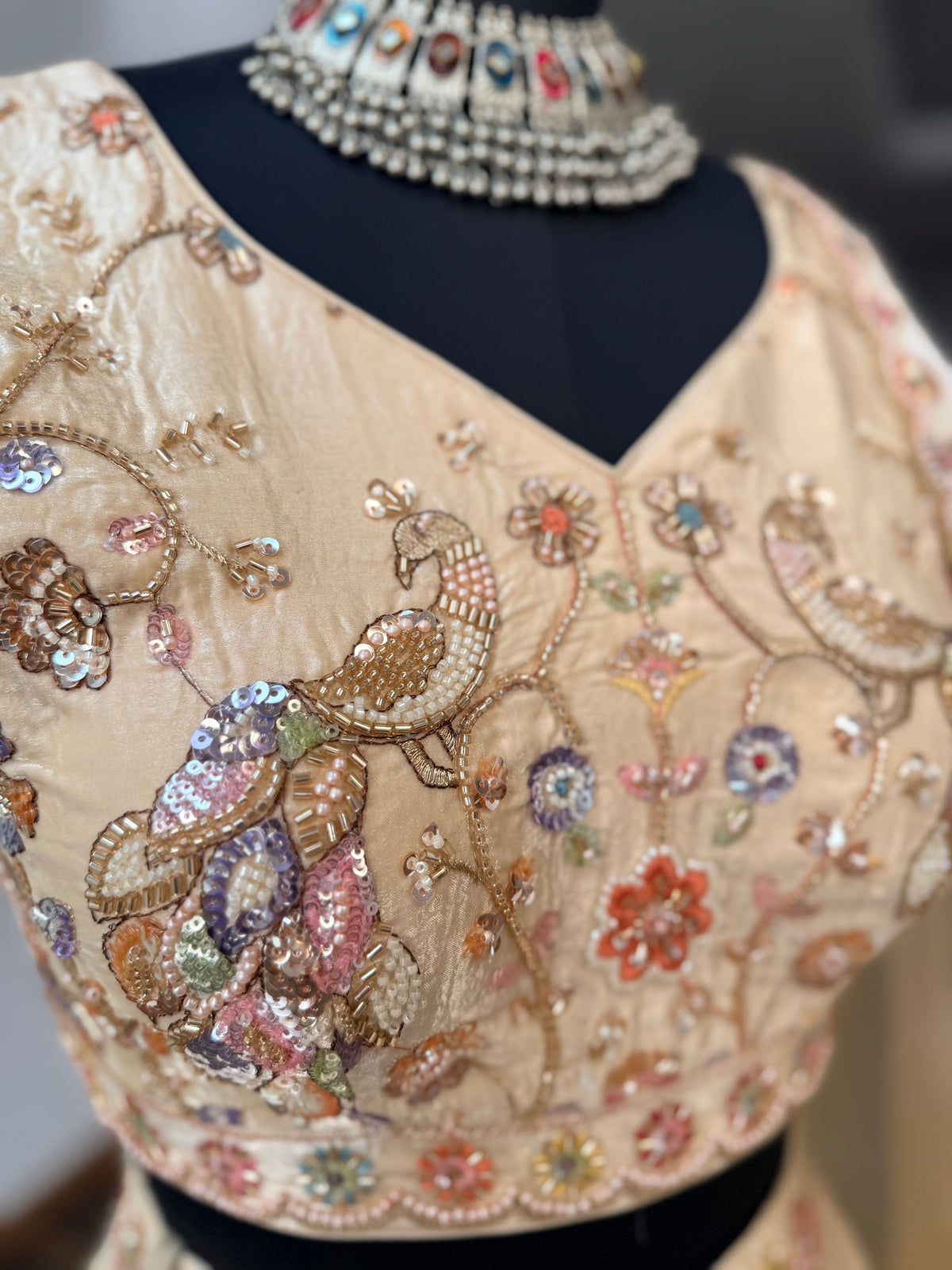 Peach Nude color Designer Bids Embroidery work Lehenga choli BL1746