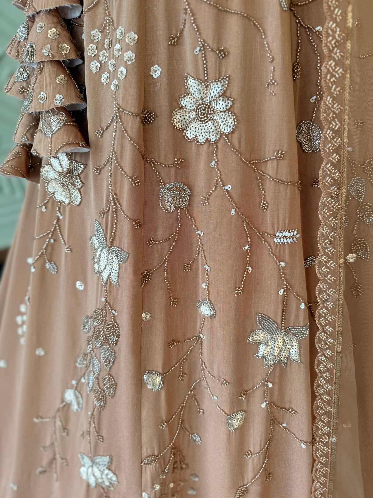 Peach Nude color Designer Bids Embroidery work Lehenga choli BL1748