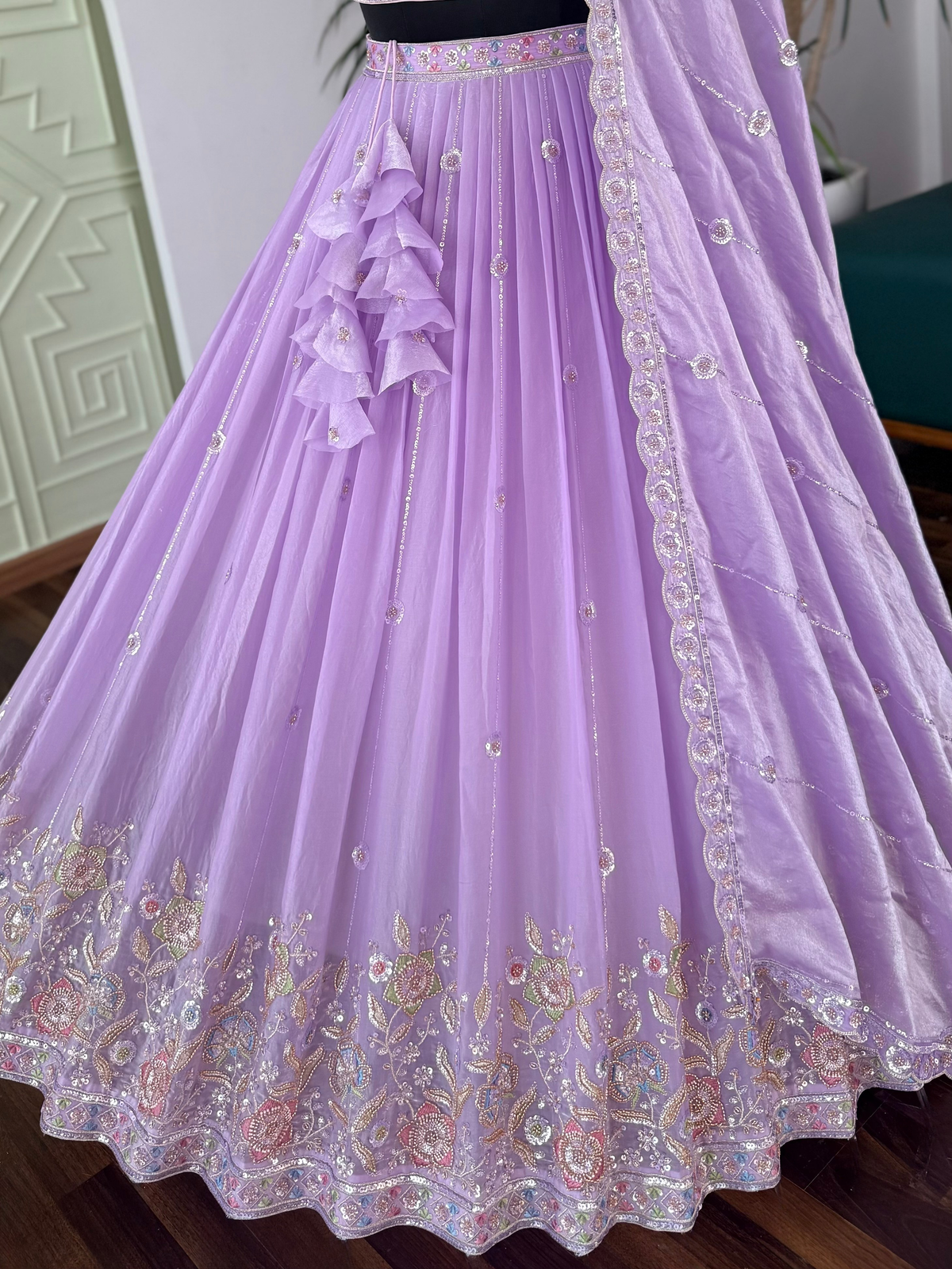 Dusty Purple color Bids Embroidery work Lehenga Choli BL1727