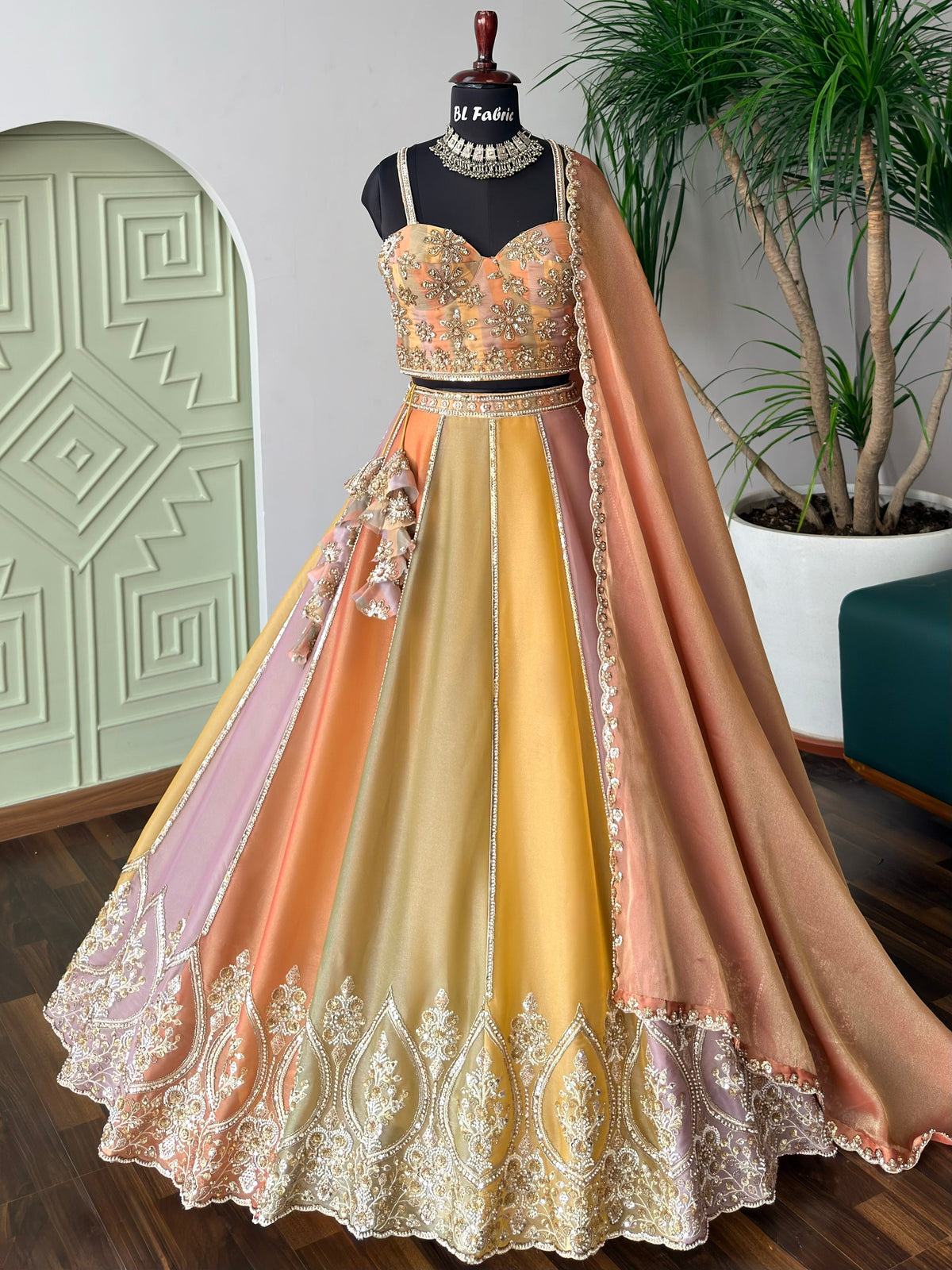 Multi color Designer Bids Embroidery work Lehenga choli BL1742