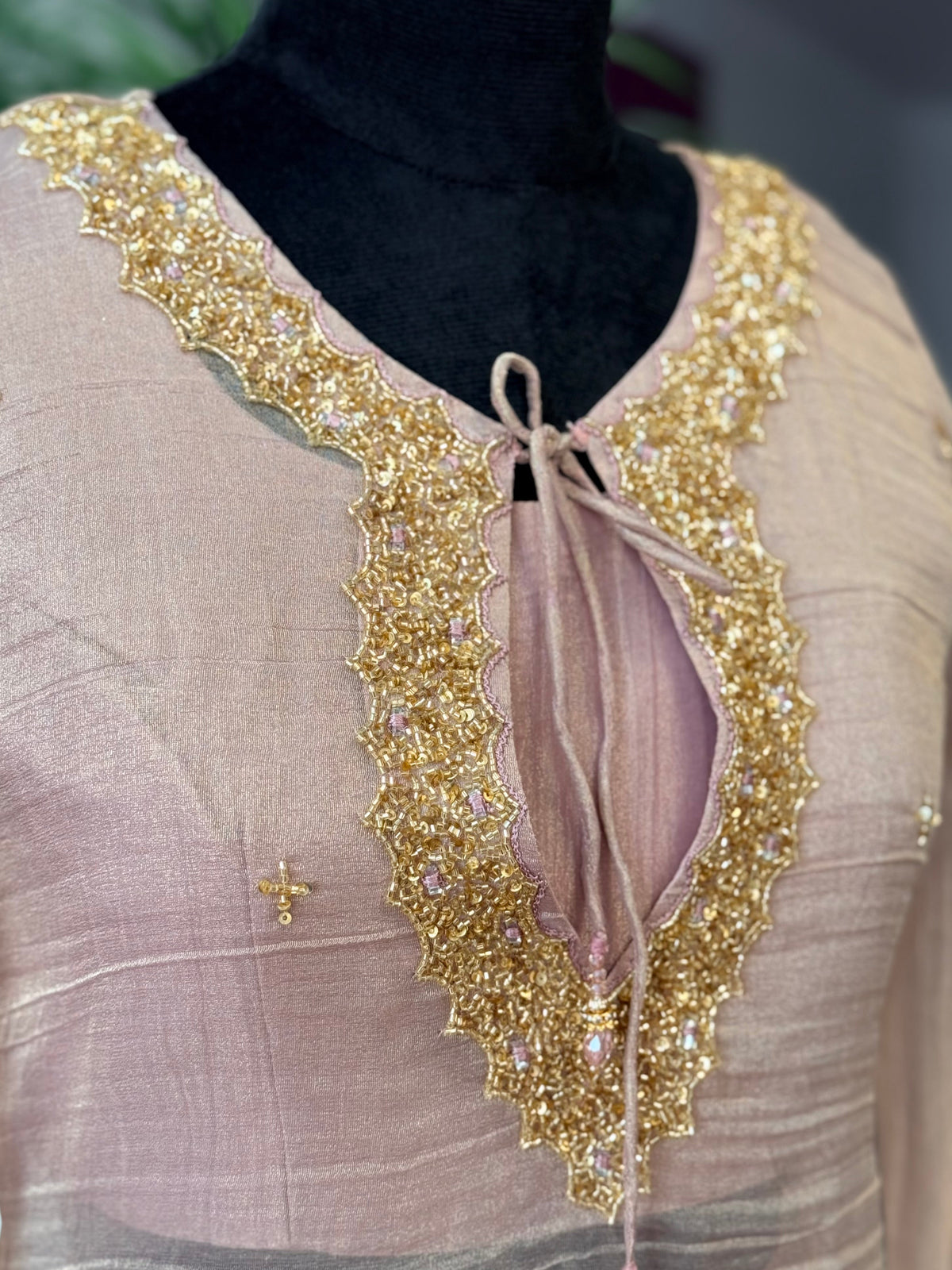Soft pink Handwork Necklace Sharara set BLS133