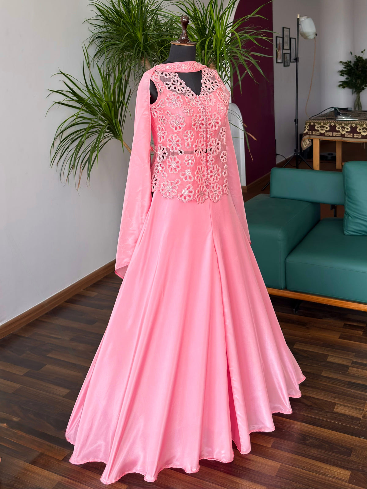 Baby Pink color Bids Embroidery work Sharara set BLS103