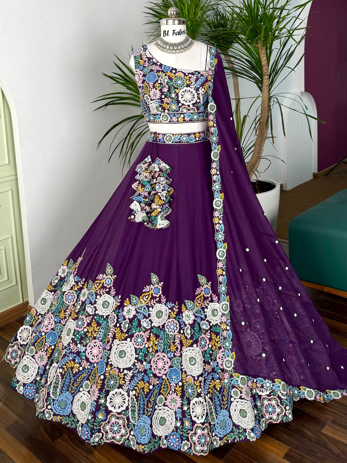 Purple color Sequence & Embroidery work Designer Lehenga Choli for Wedding Function BL1601
