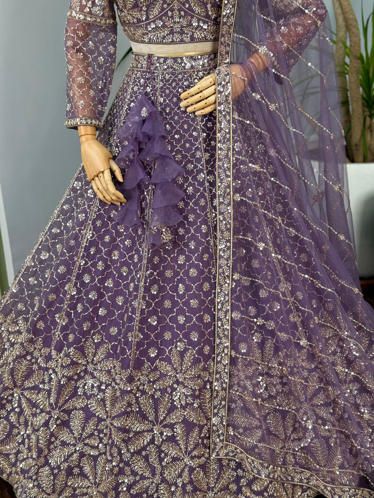 Purple color Hand Embroidery work Designer Lehenga Choli for Wedding Function BL1596
