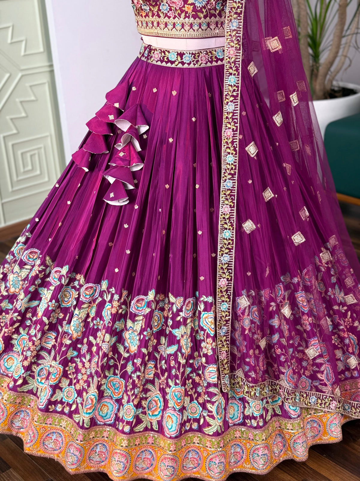 Purple color Embroidery & Sequence work Designer Lehenga Choli for Wedding Function BL1624