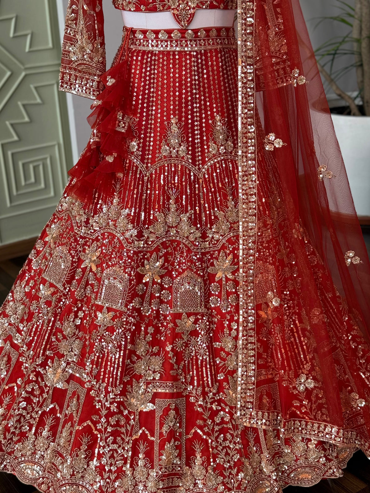 Orange color Hand Embroidery work Designer Lehenga Choli for Wedding Function BL1627
