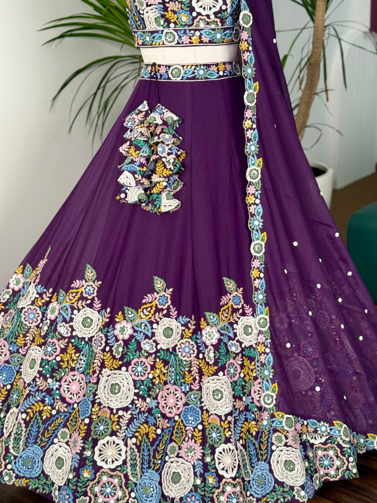 Purple color Sequence & Embroidery work Designer Lehenga Choli for Wedding Function BL1601