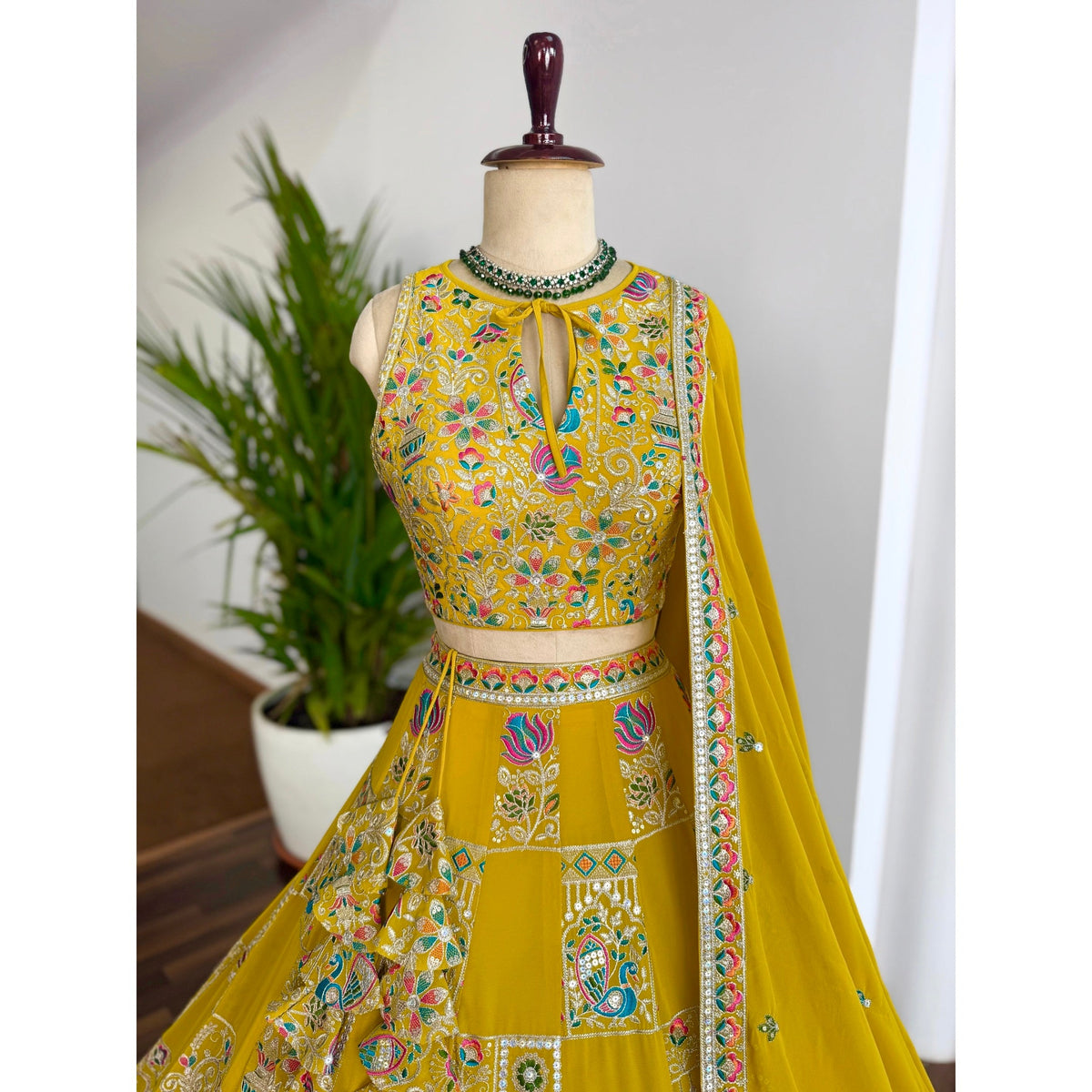 Yellow color Sequence Embroidery work Designer Lehenga Choli BL1584
