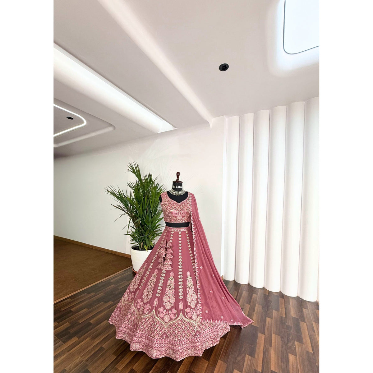 Rosy Pink Embroidery work Designer Lehenga Choli BL1585