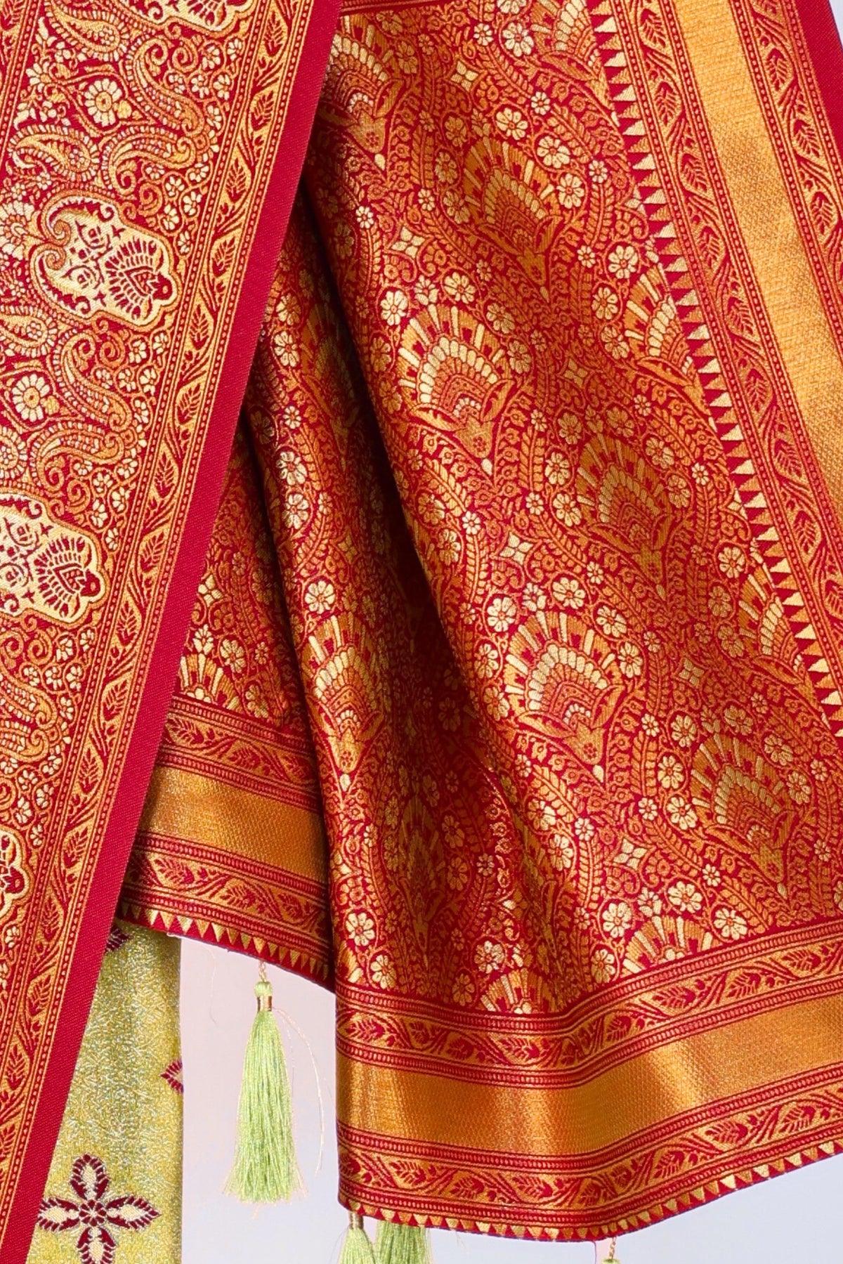 Light Green color Kanjivaram work Designer Saree BLS1001
