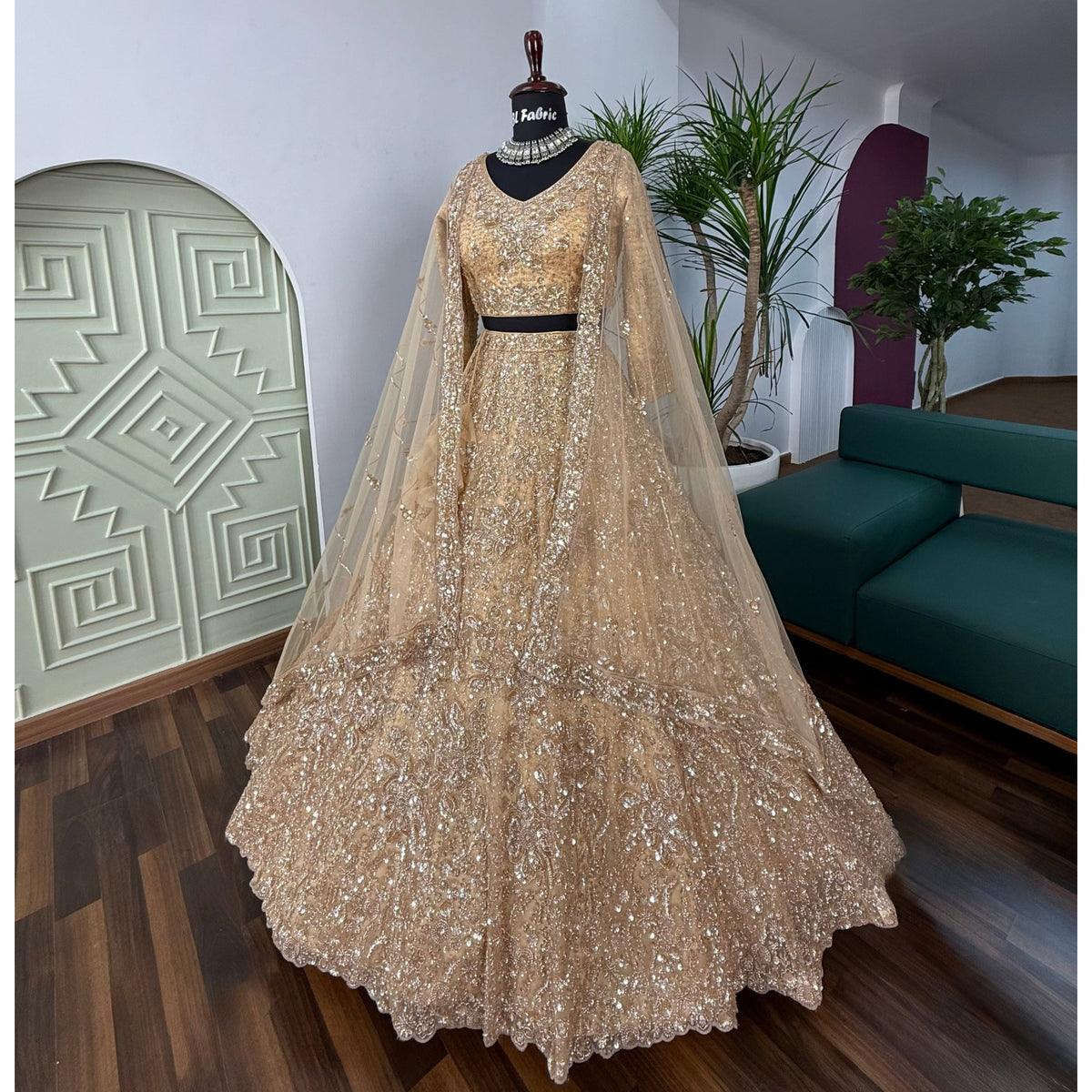 Cream color Hand Embroidery work Designer Lehenga Choli for Wedding Function BL1586