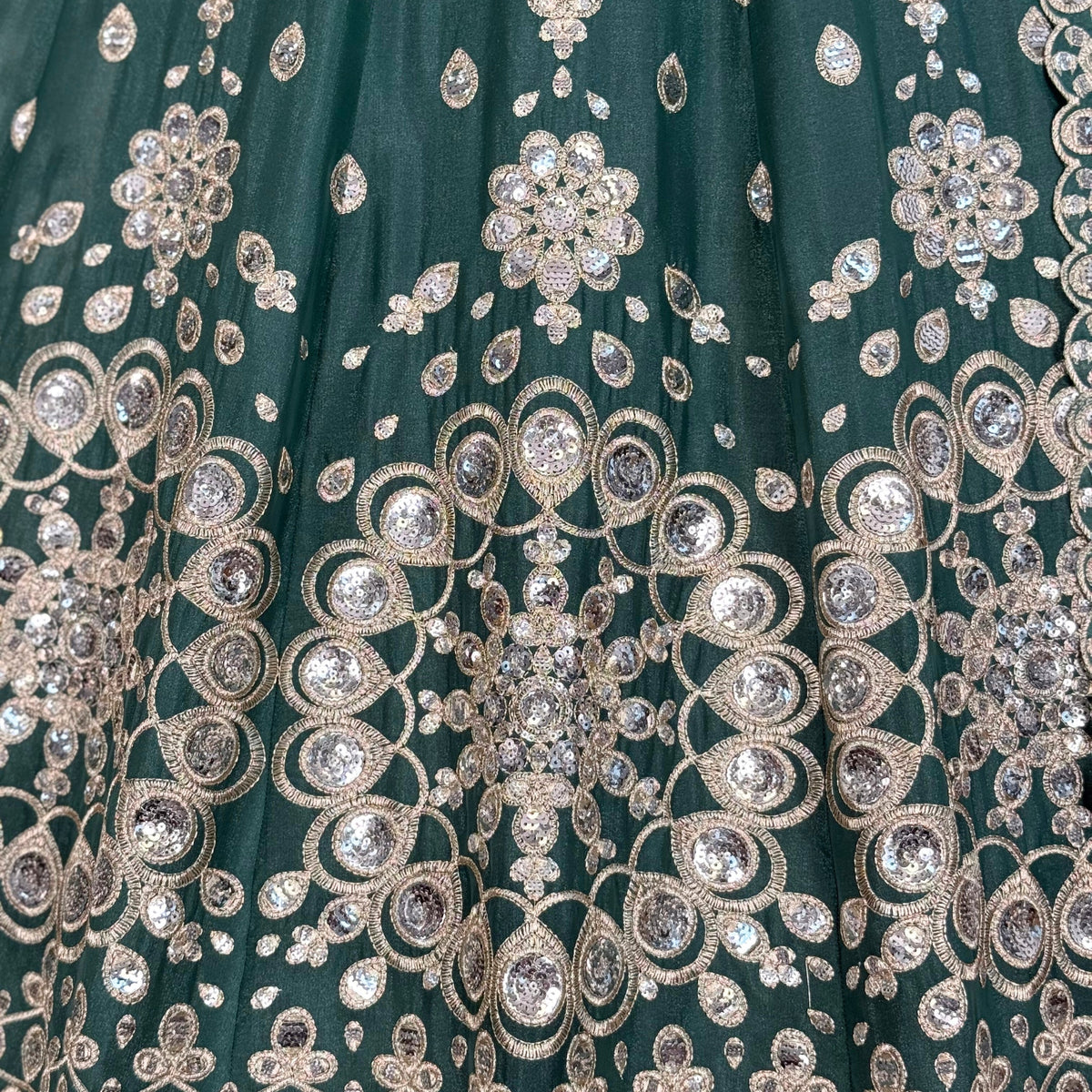 Mid Green color Sequence Embroidery work Designer Lehenga Choli BL1588