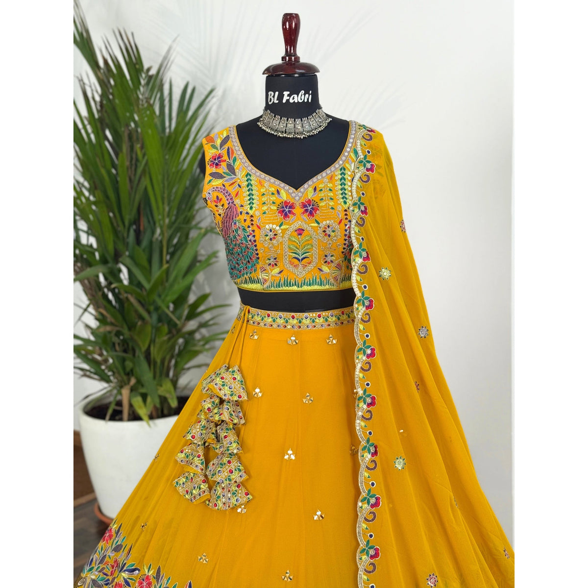Yellow color Sequence Embroidery work Designer Lehenga Choli BL1590