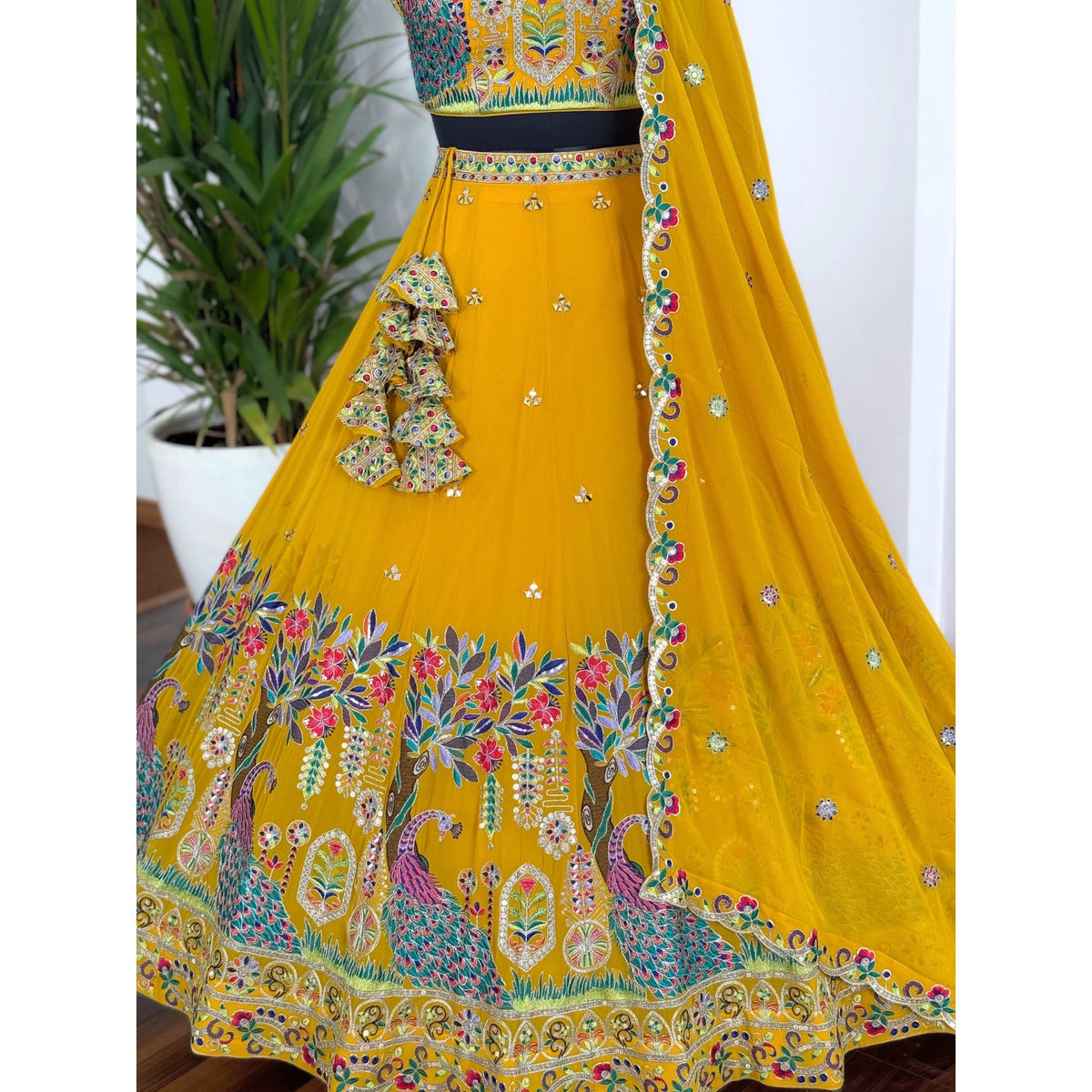 Yellow color Sequence Embroidery work Designer Lehenga Choli BL1590