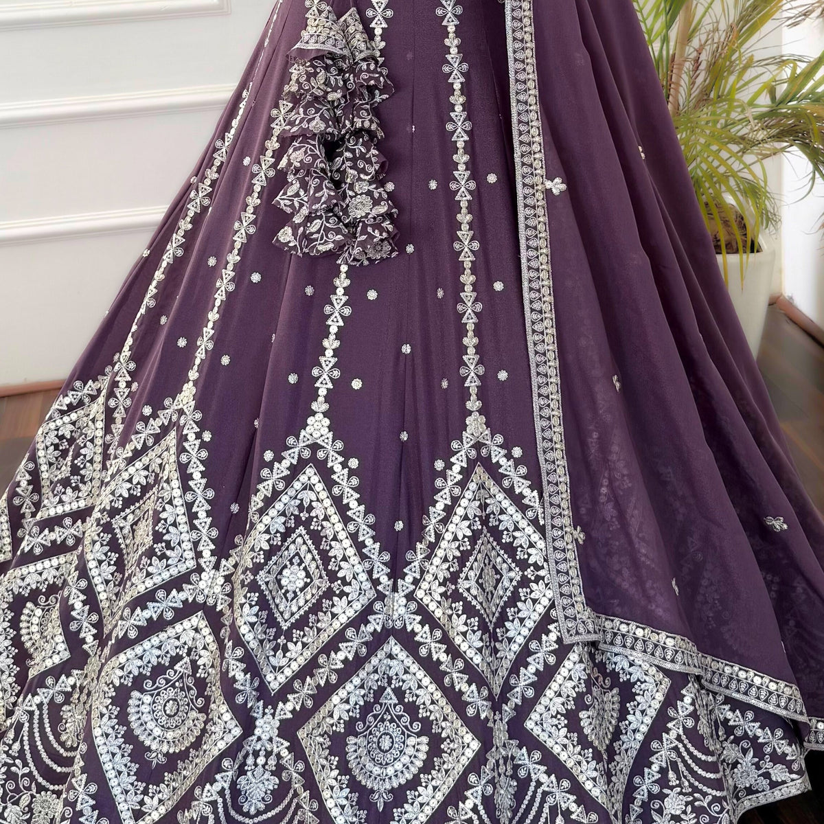 Rosy Purple color Sequence Embroidery work Designer Lehenga Choli for Any Function BL1520