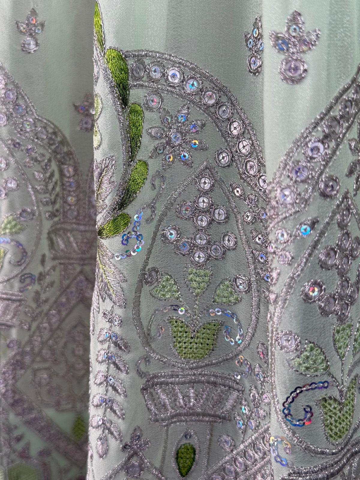 Shadding White Green color Sequence Embroidery work Designer Lehenga Choli BL1595