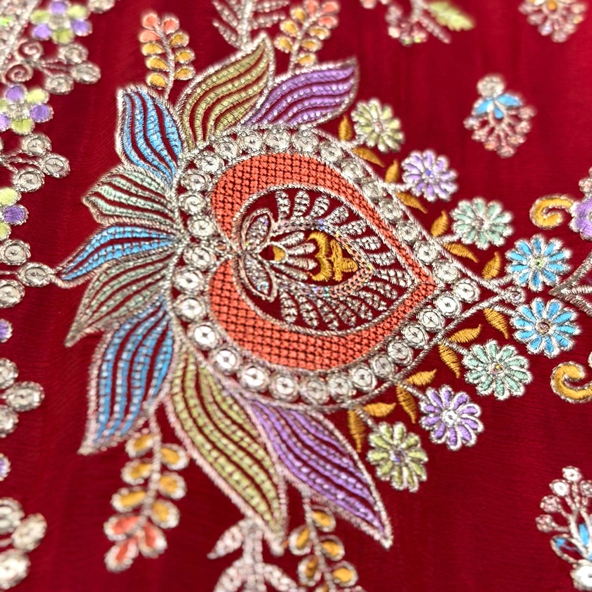 Red color Real Mirror & Sequence Embroidery work Designer Lehenga Choli for Wedding Function BL1533
