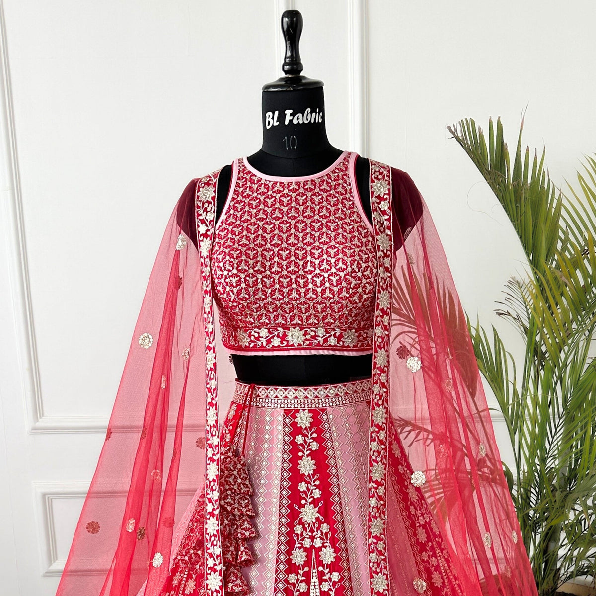 Multi color Sequence Embroidery work Designer Lehenga Choli for Wedding Function BL1443