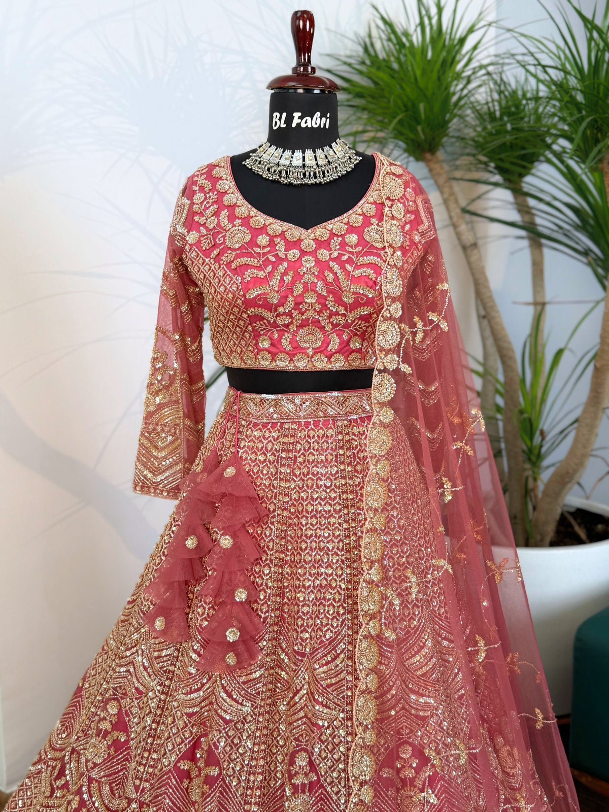 Peach color Hand Embroidery work Designer Lehenga Choli for Wedding Function BL1610
