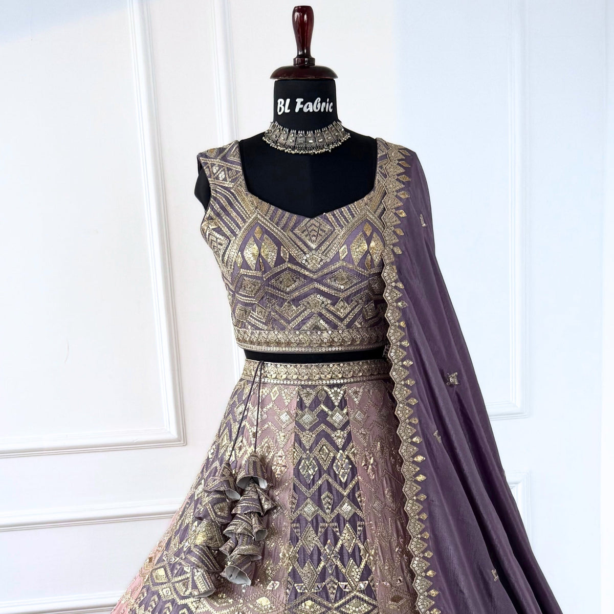 Multi color Real Mirror & Sequence Embroidery work Designer Lehenga Choli for Any Function BL1562