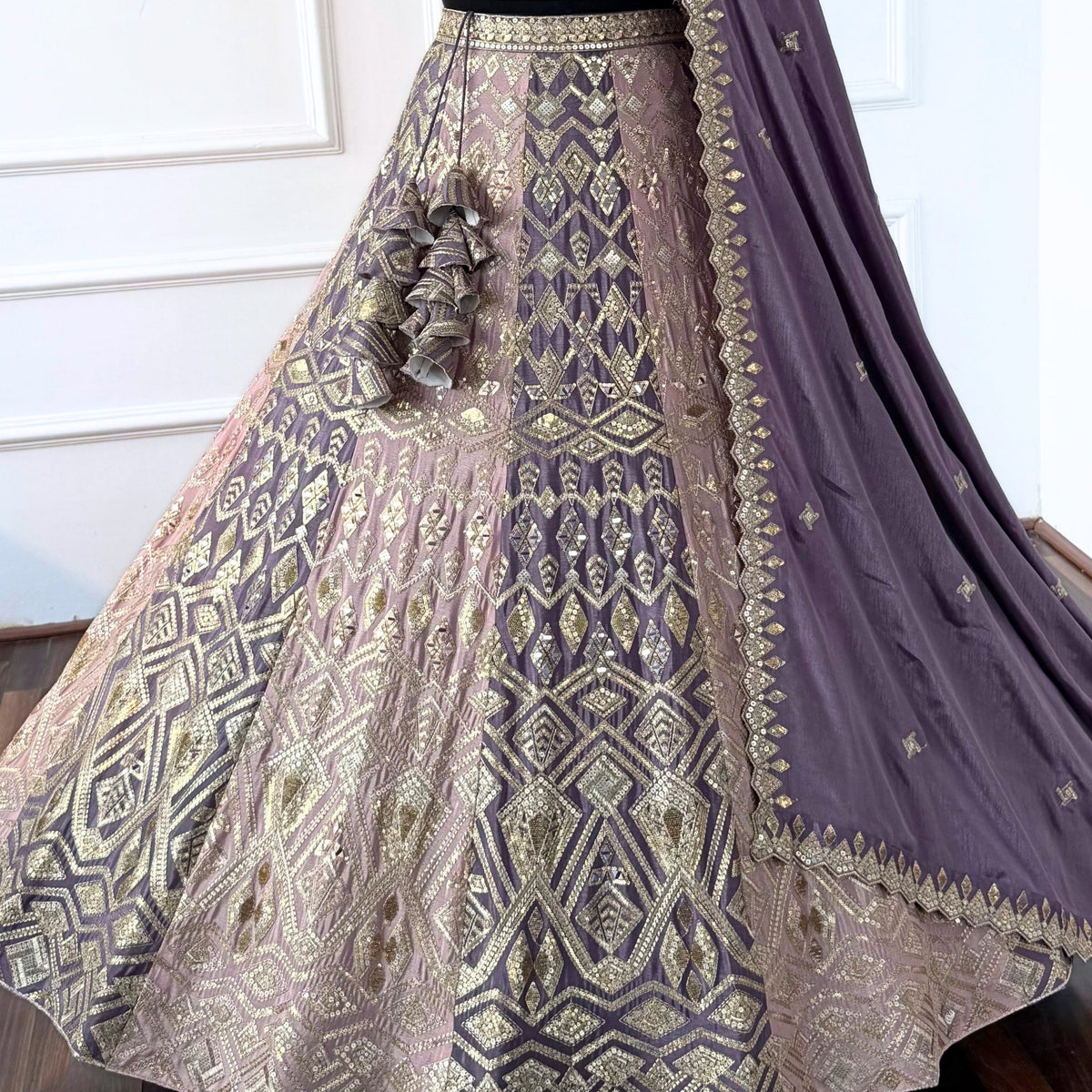 Multi color Real Mirror & Sequence Embroidery work Designer Lehenga Choli for Any Function BL1562