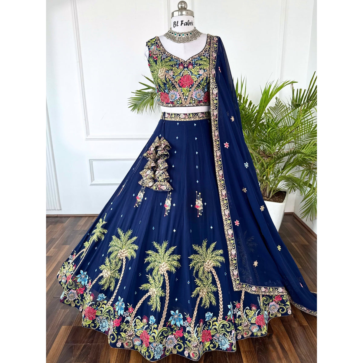 Blue color Sequence Embroidery work Designer Lehenga Choli for Wedding Function BL1570