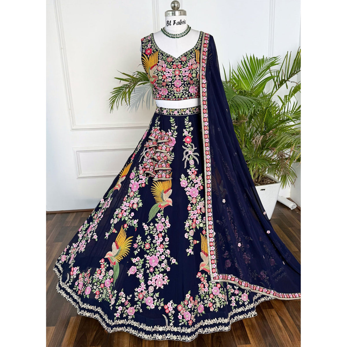 Blue color Sequence Embroidery work Designer Lehenga Choli for Wedding Function BL1575