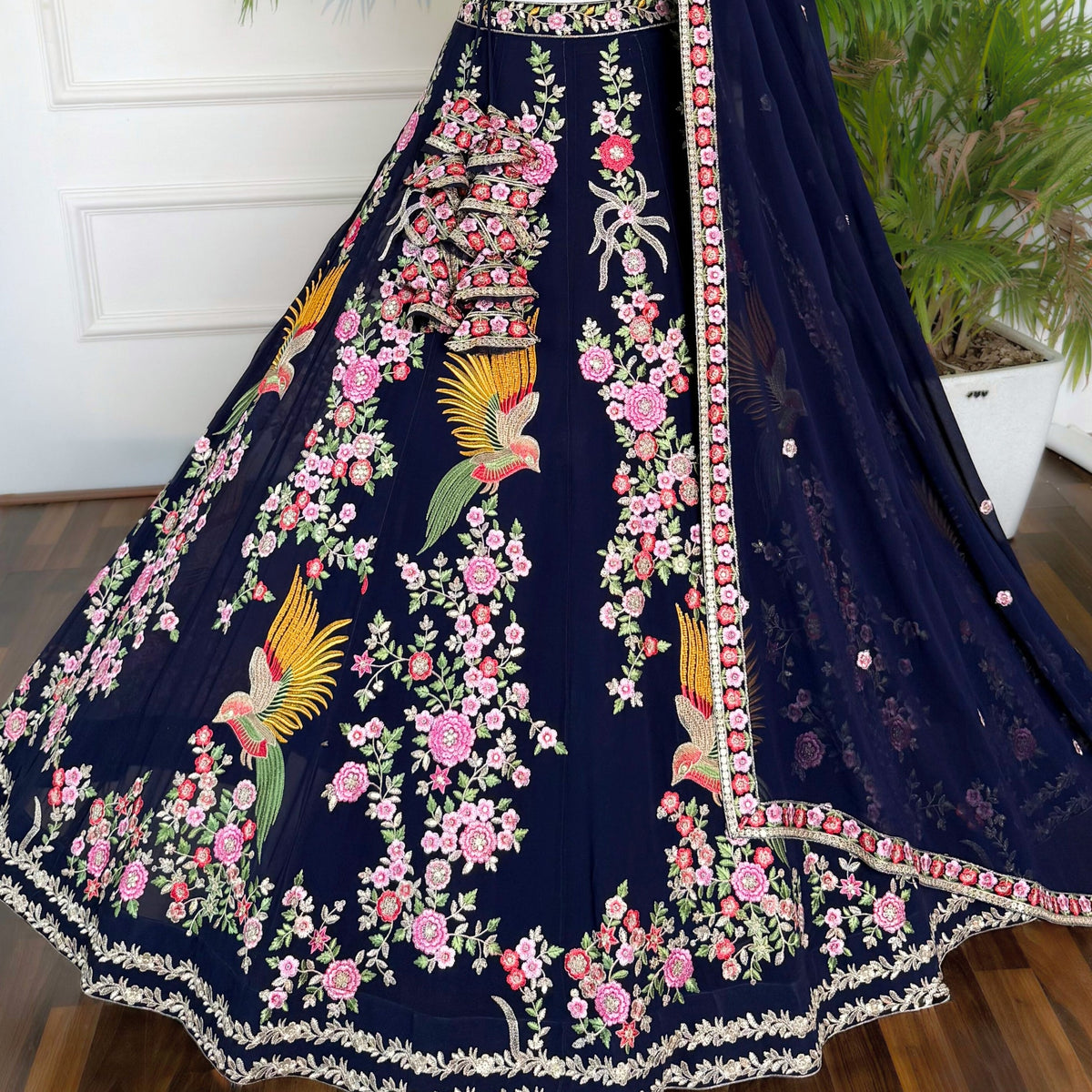 Blue color Sequence Embroidery work Designer Lehenga Choli for Wedding Function BL1575