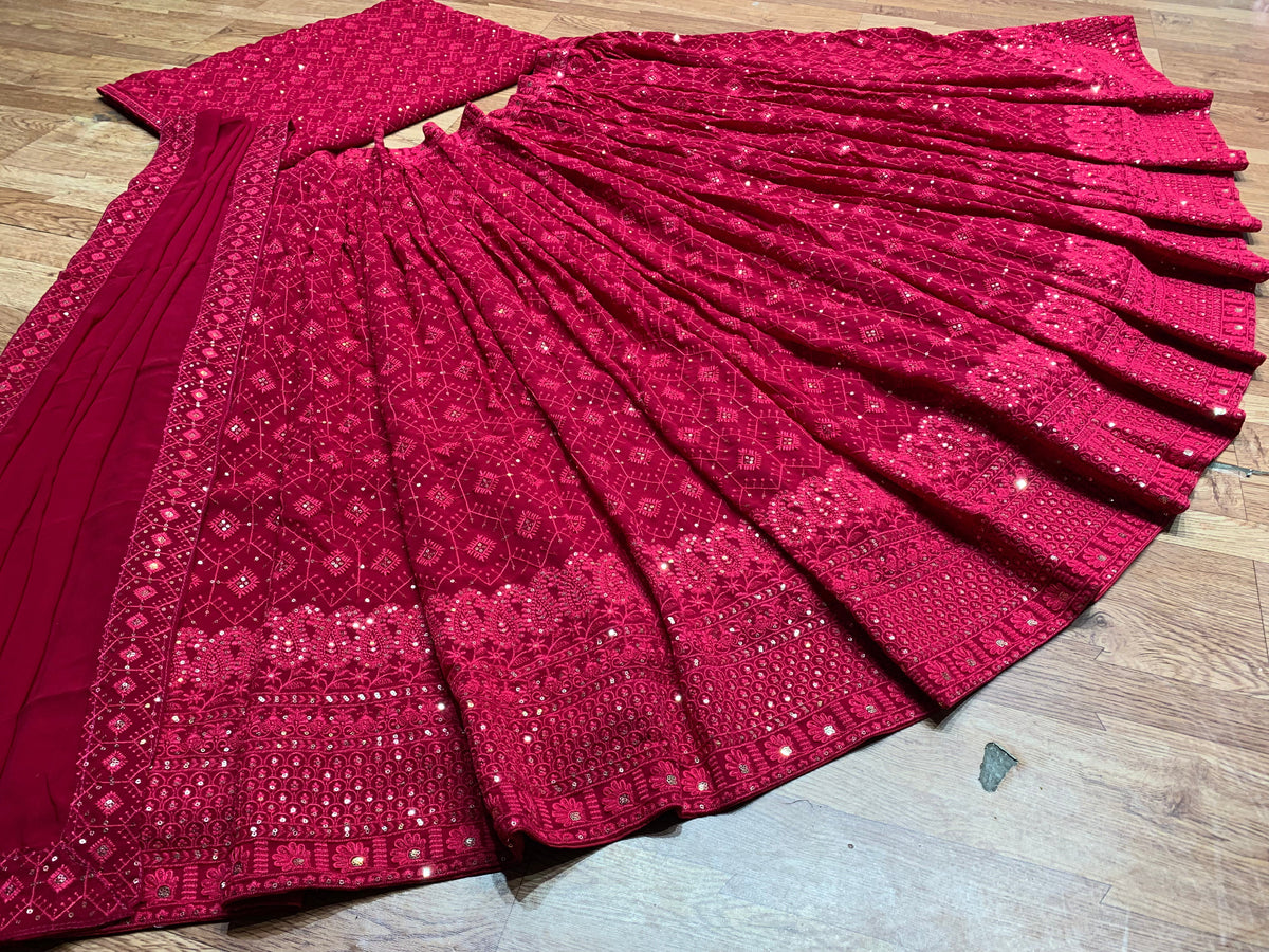 Pink color Embroidery & Sequence work Designer Lehenga choli for Wedding Function BL1197