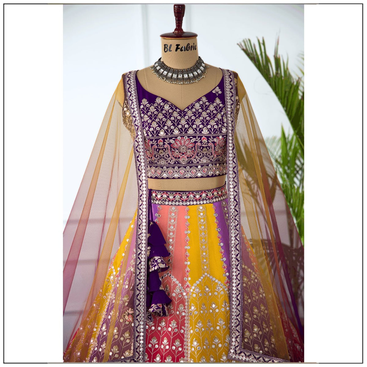 Multi color Sequence & Thread Embroidery work Designer Lehenga Choli for Any Function BL1450